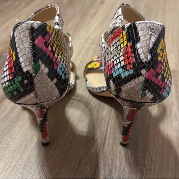 Antonio Melani Rainbow Snakeskin Strappy Stiletto Heels Size 9 New In Box - Picture 6 of 8